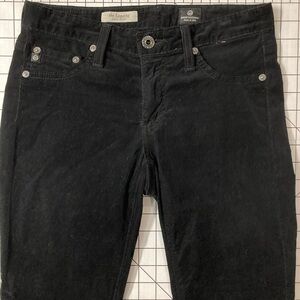 AG Adriano Goldschmied Women’s Black Crushed Velvet Super Skinny Jeans Size 26R